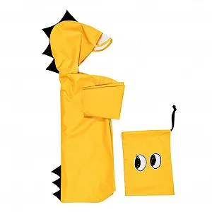 Детский дождевик Динозавр Куртка от дождя с капюшоном Водонепроницаемая куртка Ветрозащитная куртка Дождевик Уличный детский мультяшный дождевик-пончо с капюшоном Водонепроницаемая дождевая накидка synthetic.ua - Фото 1