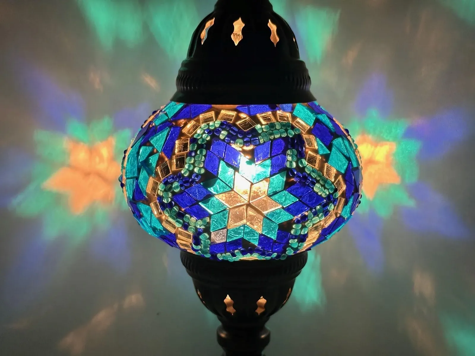 Настільна лампа Samarkand Lights Mosaic Table Lamp M Ручна робота Турецька Блакитна зірка, фото №2