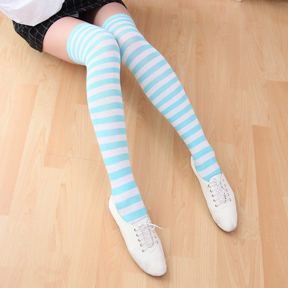 Гольфы DRESHOW Overknee, 3 пары, длинные полосатые носки, вязаные спортивные носки для школьников, фото №2