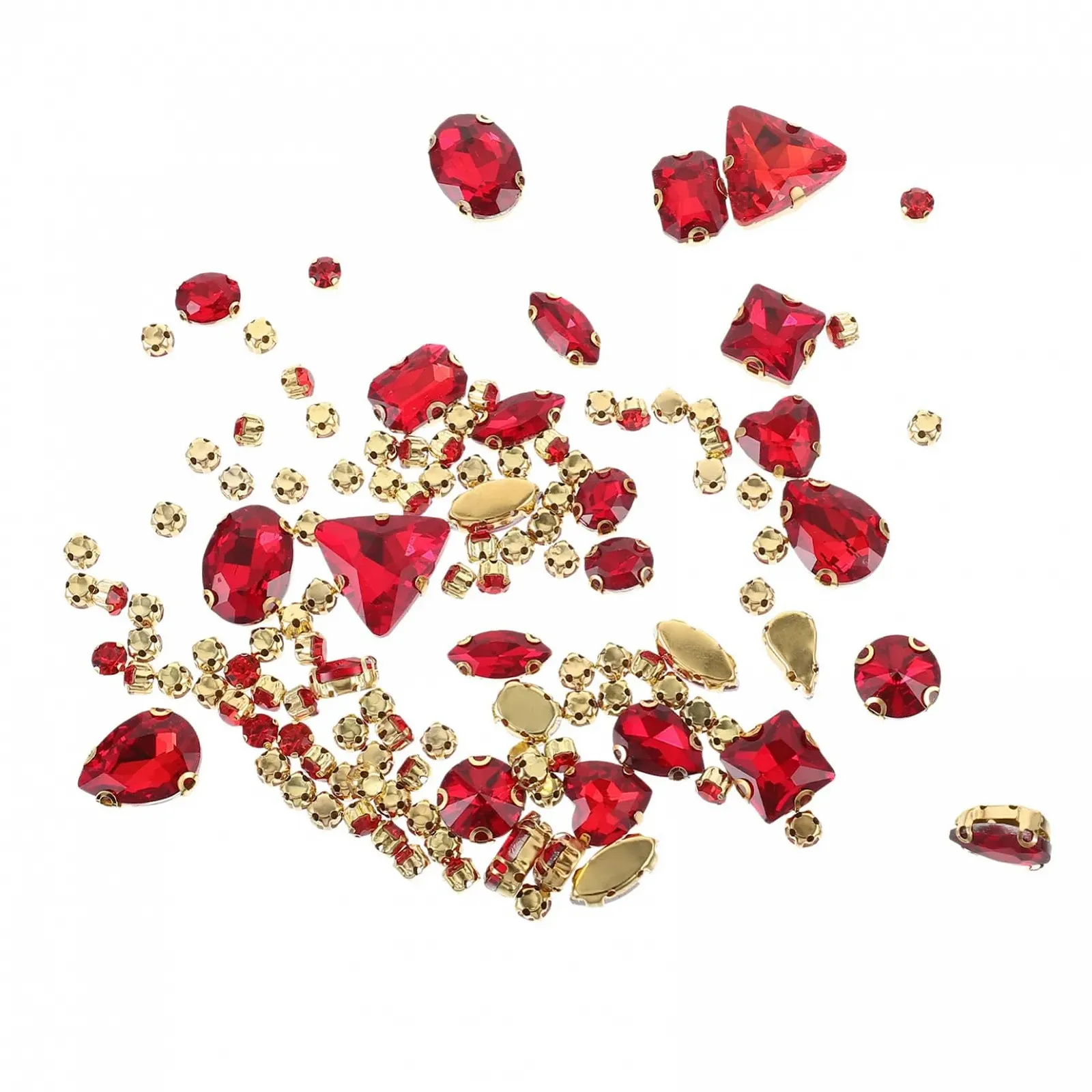 Набор страз разных форм 130 шт, Плоские стразы, фото №1