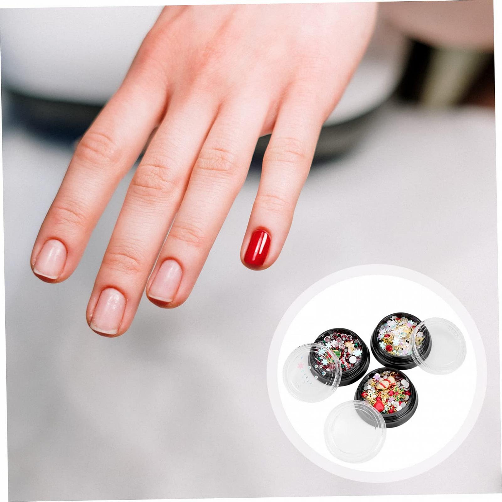 Стразы для ногтей FRCOLOR 6 наборов Рождественский декор для маникюра, украшения для ногтей, 3d серьги-шармы, фото №3