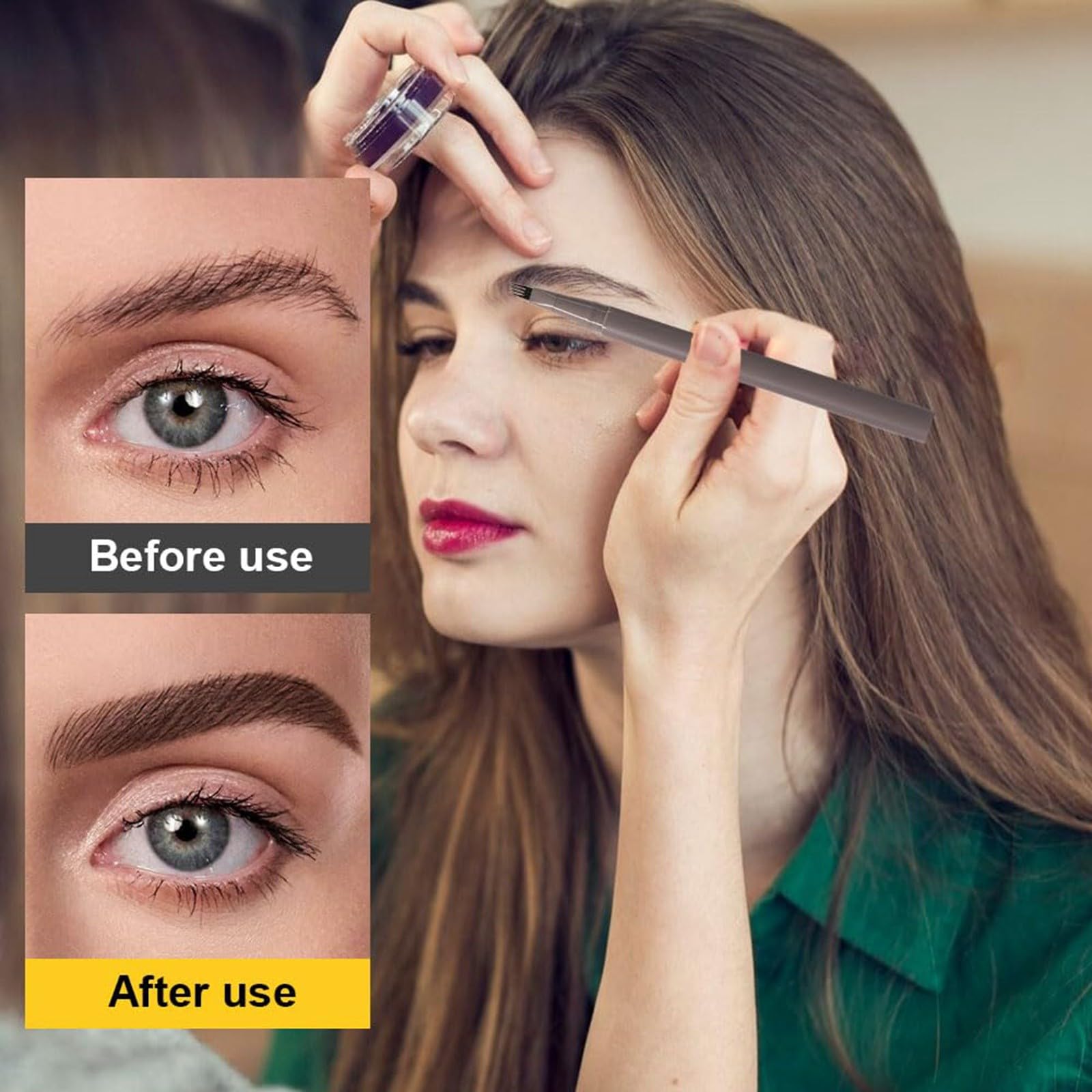 Рідкий олівець для брів зі стійкістю до води і поту чотиризубий 0,55 ML колір C One Size, фото №3