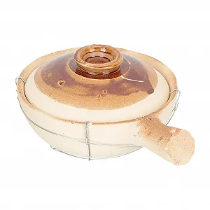 Кастрюля для тушения глиняная бытовая с одной ручкой энергосберегающая антипригарная - Фото 1