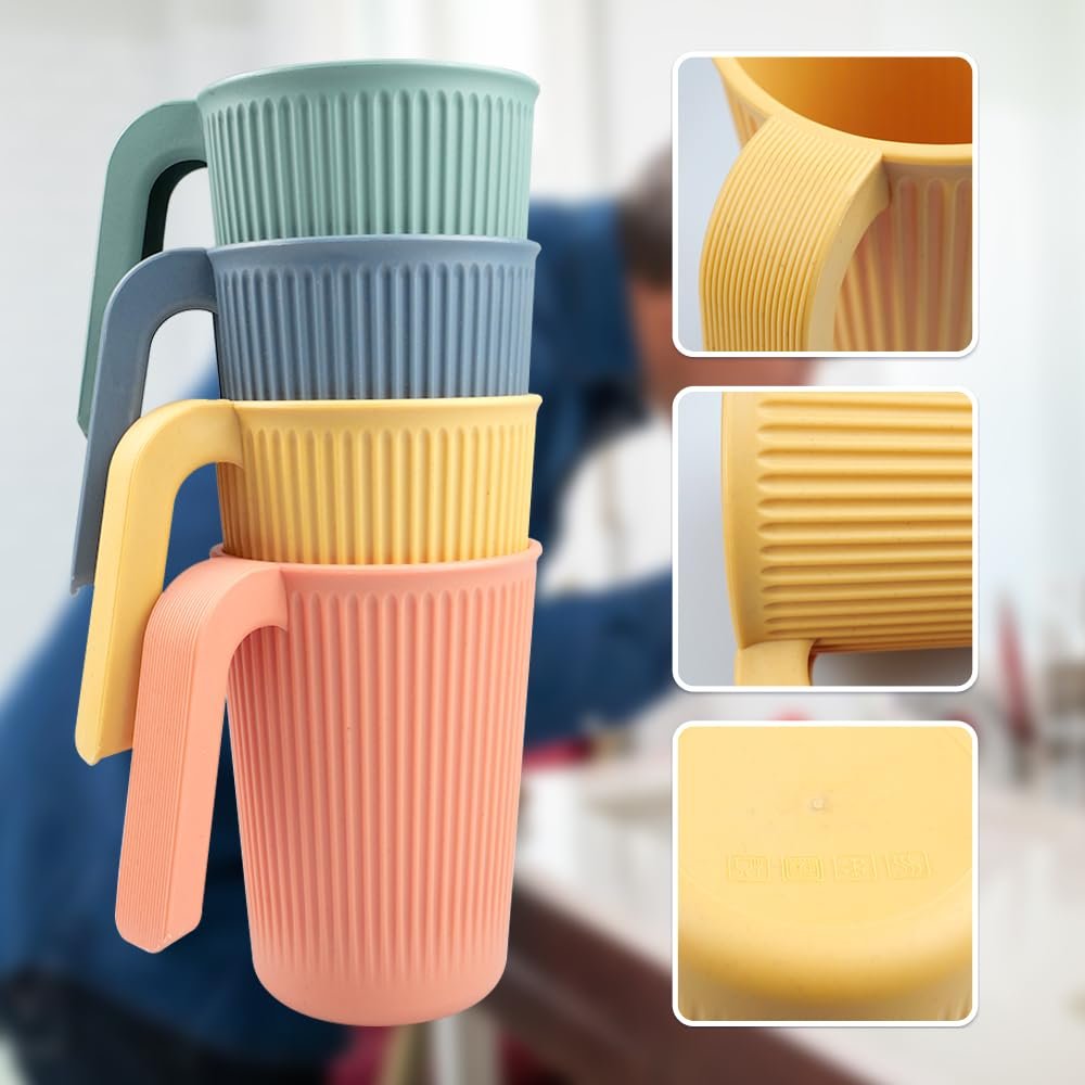 Набір кухлів з ручкою (4 шт.) Пластик 350 мл, фото №3