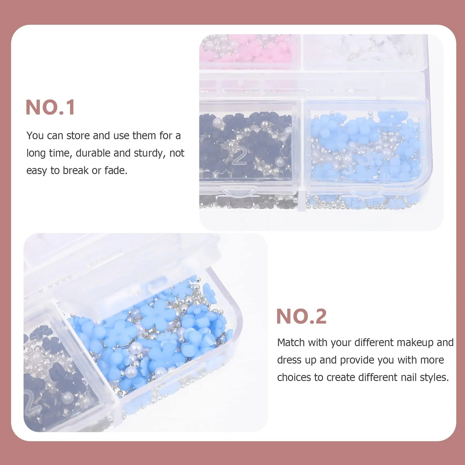 Украшения для ногтей Цветы COHEALI 1 коробка, фото №7