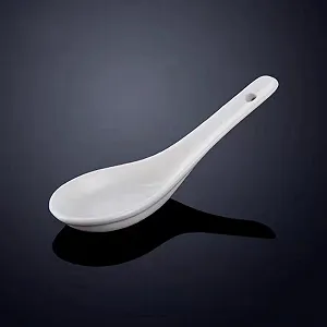 Набор керамических суповых ложек 10 шт, обеденные ложки, набор ложек, фарфор, подходит для кухни, дома, отеля, для ужина (белый) synthetic.ua - Фото 1