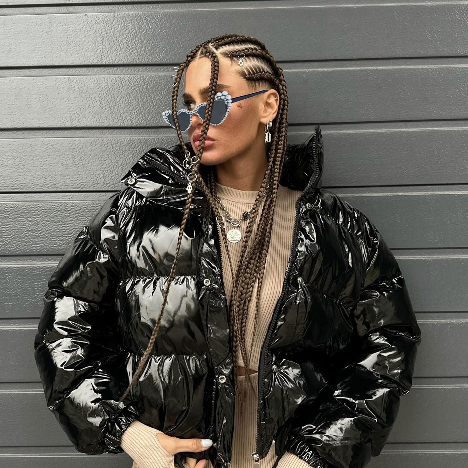 Сонцезахисні окуляри Серце Перламутрові 2 шт, фото №5