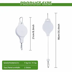 Регулируемые подвесы для растений 2 шт. 1-15 кг белые synthetic.ua - Фото 1