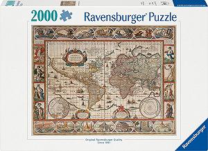 Пазлы Ravensburger 16633 Старинная карта мира 2000 деталей synthetic.ua - Фото 1