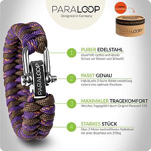 Браслет PARALOOP® з паракорду + Підвіска зі свистком, аварійний канат, набір для виживання, застібка з нержавіючої сталі, у подарунковій коробці synthetic.ua - Фото 1