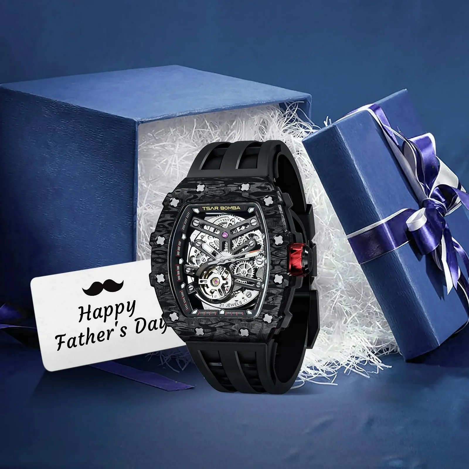 Механические часы мужские TSAR BOMBA Автоматические Японский механизм Сапфировое стекло 50 м Водонепроницаемые Силиконовый ремешок TB8208, фото №5 Механические часы мужские TSAR BOMBA Автоматические Японский механизм Сапфировое стекло 50 м Водонепроницаемые Силиконовый ремешок TB8208, фото №5