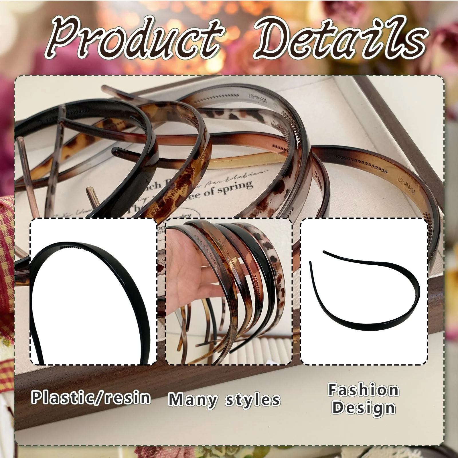 Набір з 6 широких обручів для волосся, фото №3