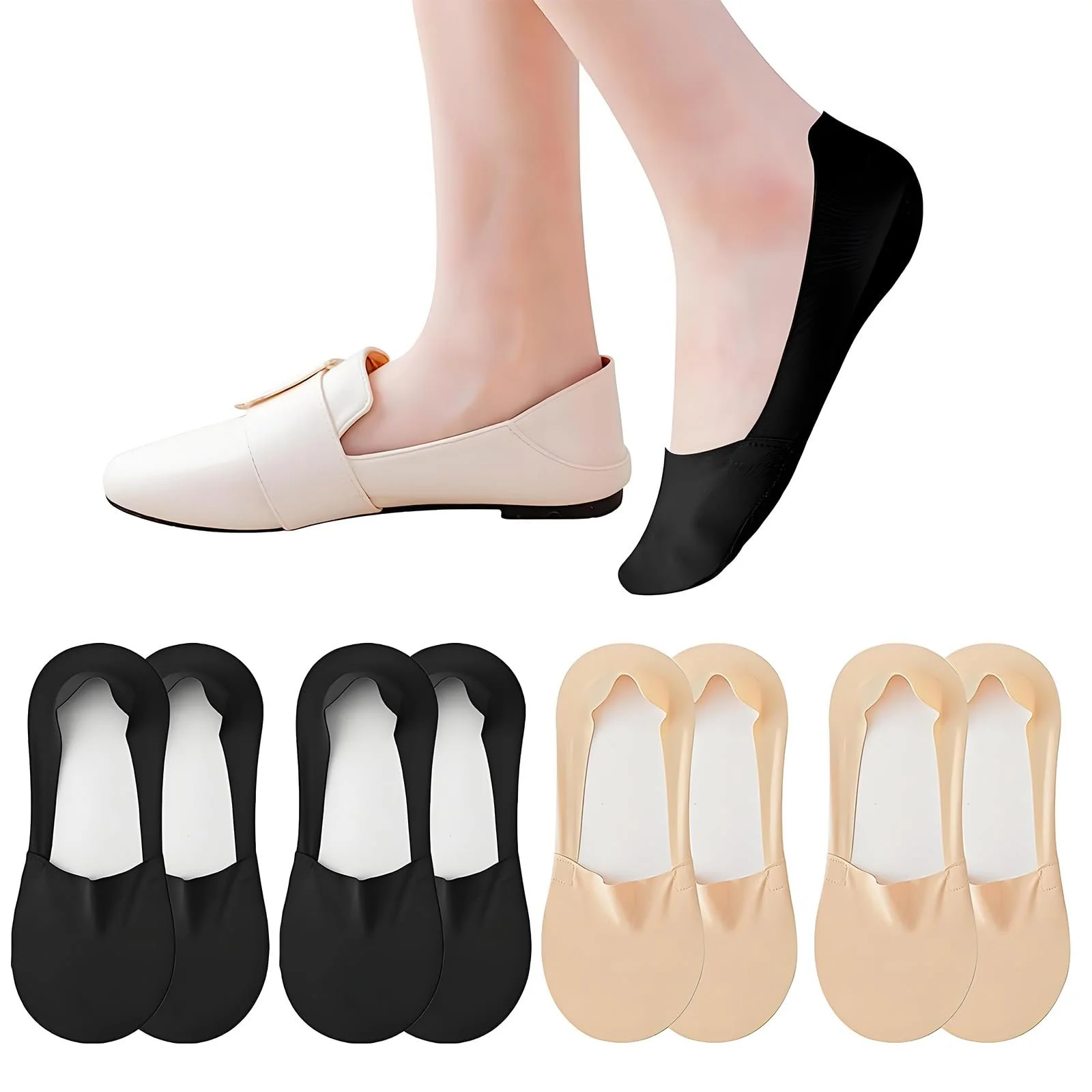 Невидимі шкарпетки Жіночі 4 пари, розмір EU 34-37, фото №1 Невидимі шкарпетки Жіночі 4 пари, розмір EU 34-37, фото №1