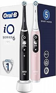 Электрическая зубная щетка Oral-B iO6 Series Duo Pack Black/Pink Sand (2 шт.) - Фото 1