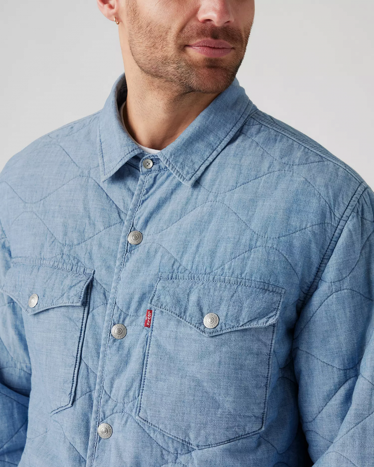 Чоловіча рубашка Levis - Idris Overshirt Elwood Light Chambray - M, фото №4 Чоловіча рубашка Levis - Idris Overshirt Elwood Light Chambray - M, фото №4