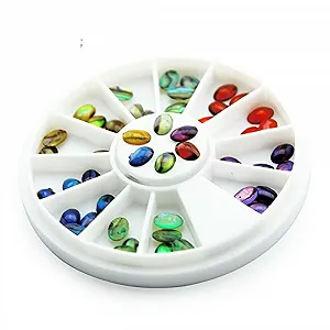 Овальные Наклейки для Ногтей KADS Abalone, 48 шт, 6 цветов, 3D Дизайн synthetic.ua - Фото 1