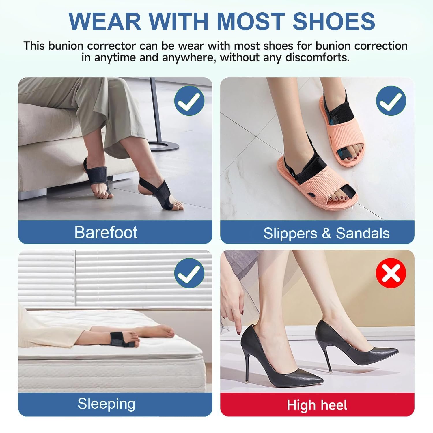 Коректор великого пальця стопи Qualihome з 2 кутовими роздільниками для пальців, фото №5