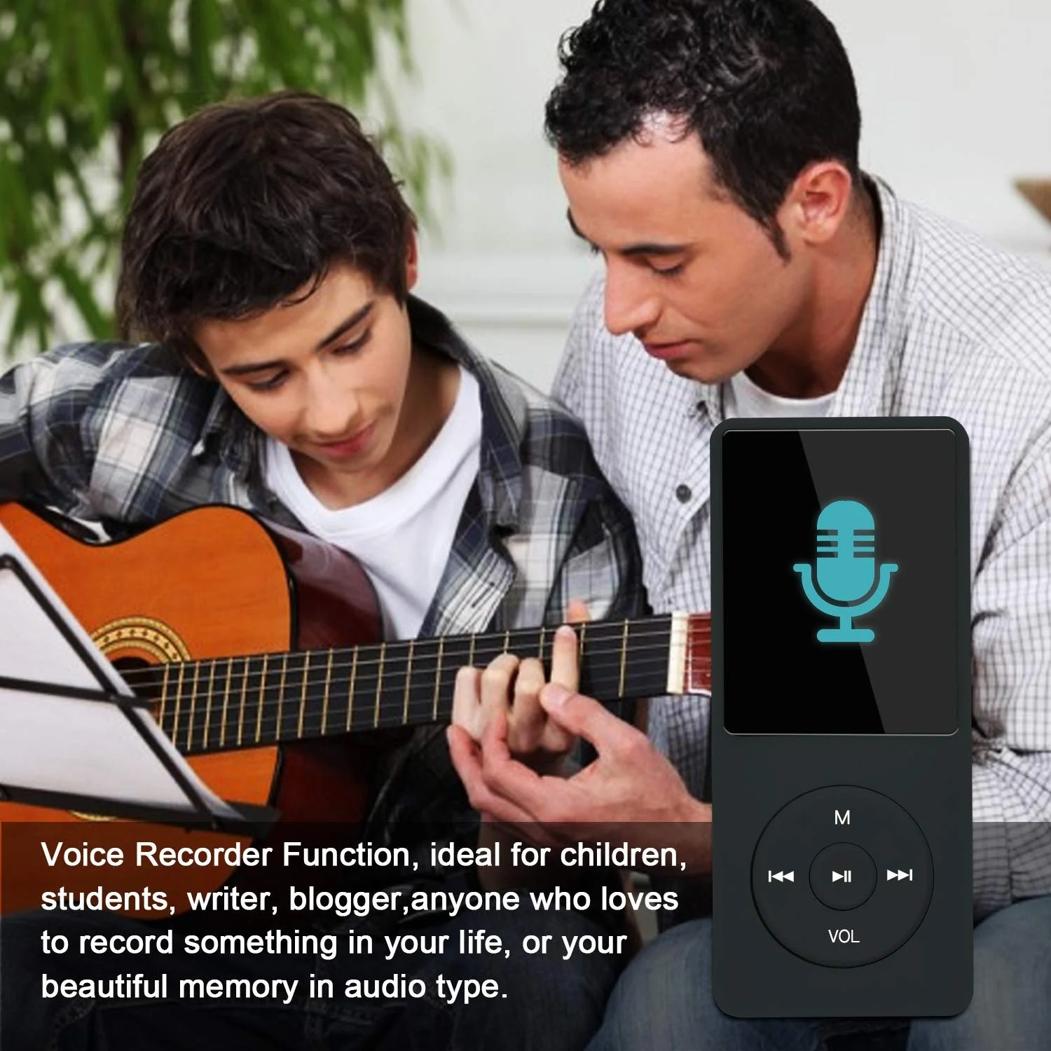 MP3-плеер COVVY 8GB, поддержка карт памяти SD до 64 GB, 70 часов воспроизведения музыки, звук без потерь, Hi-Fi MP3-плеер., фото №4