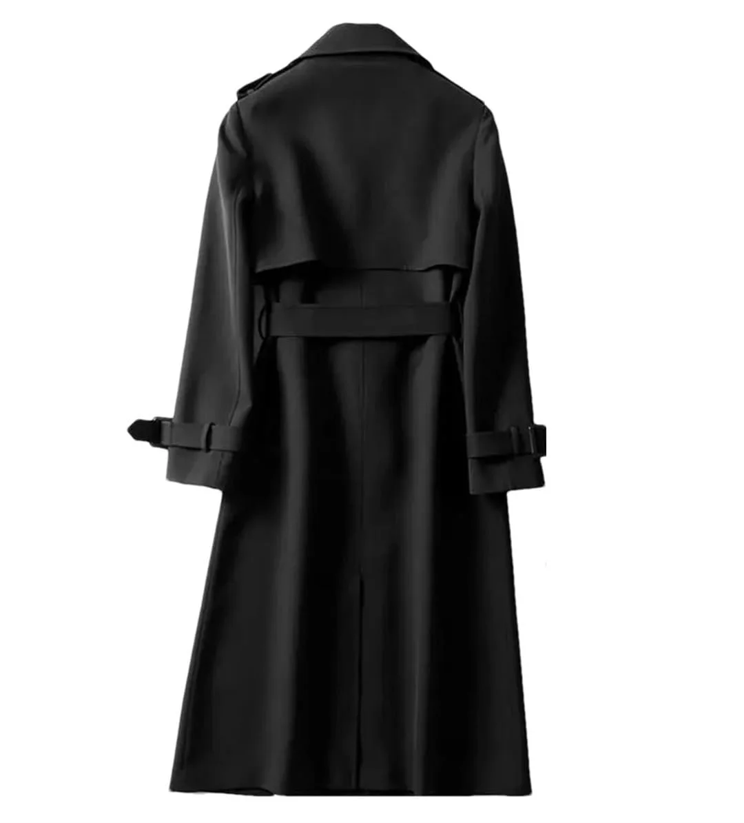 Тренч У британському стилі однотонний з лацканами з довгими рукавами на ґудзиках з поясом на підкладці, фото №1 Тренч У британському стилі однотонний з лацканами з довгими рукавами на ґудзиках з поясом на підкладці, фото №1