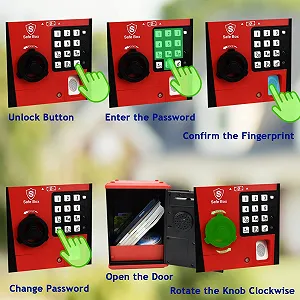 Скарбничка-сейф банкомат з відбитком пальця та паролем synthetic.ua - Фото 1