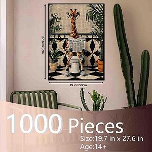 Пазл Tucocoo Cute Giraffe Toilet Nordic Bath Art 1000 деталей synthetic.ua - Фото 1