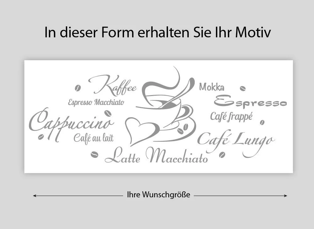 Наклейка на стіну Wandora G178 Кава + Чашка 120 x 45 см Чорний, фото №2