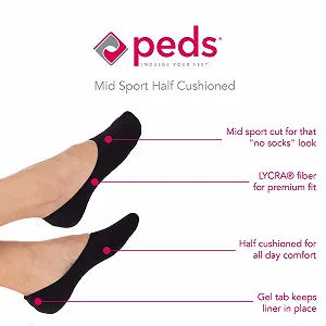 Жіночі шкарпетки Peds з м'якою підошвою, середні, без швів synthetic.ua - Фото 1