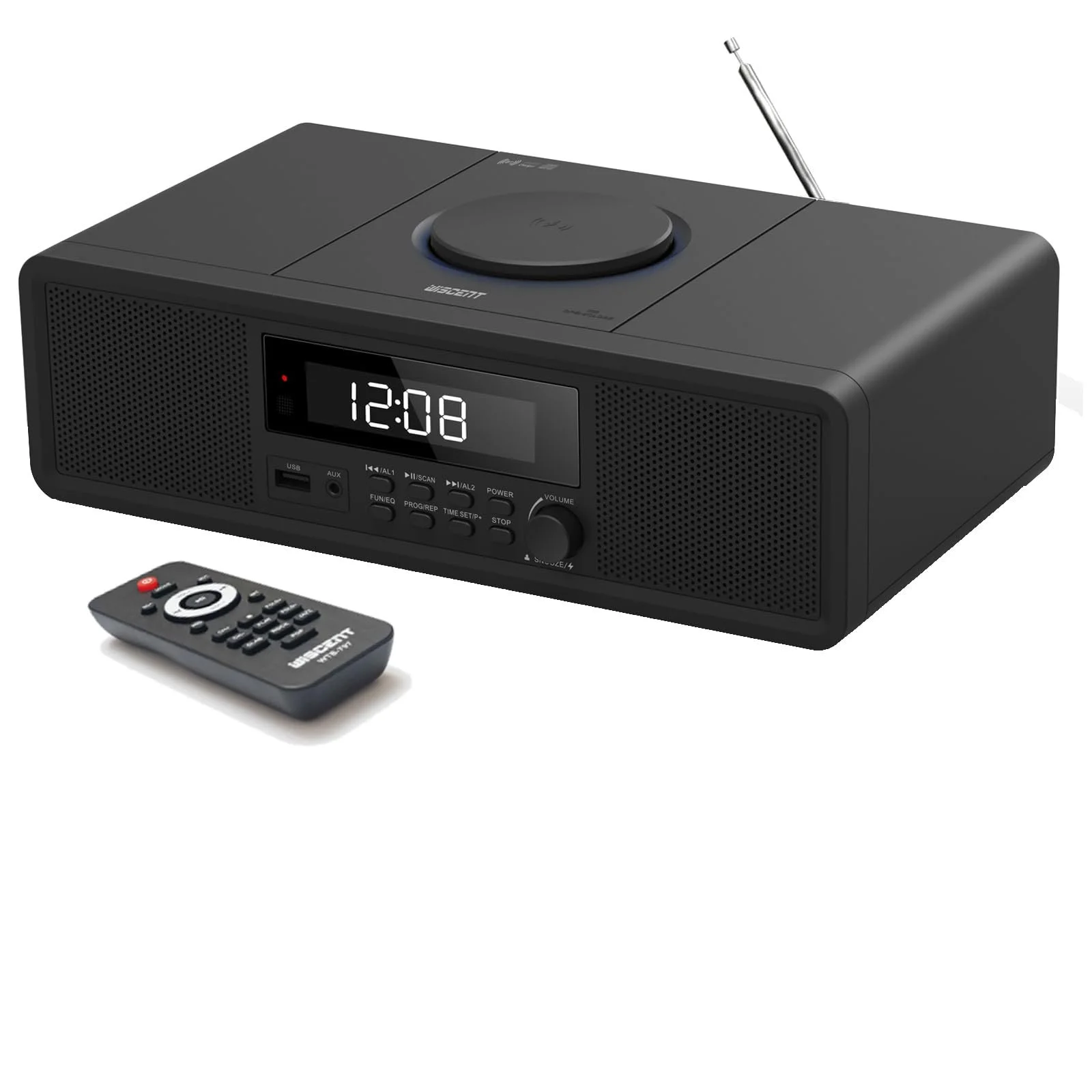 CD-проигрыватель WISCENT Home Stereo System с Bluetooth, FM-радио, Aux-In, USB, часами, двойным будильником, фото №1