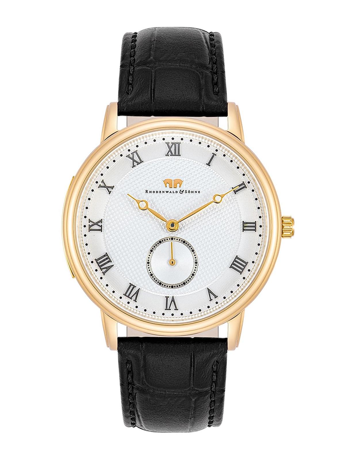 Часы Rhodenwald & Söhne 10010349 Мужские Аналоговые Японский Кварцевый Механизм с Натуральной Кожей Черный Ремешок Без мотива, фото №1