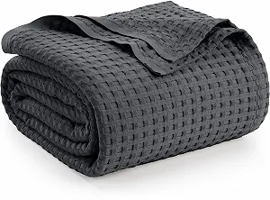 Вафельна Покривало Utopia Bedding Бавовна 228 x 228 см, М'яка - Фото 1