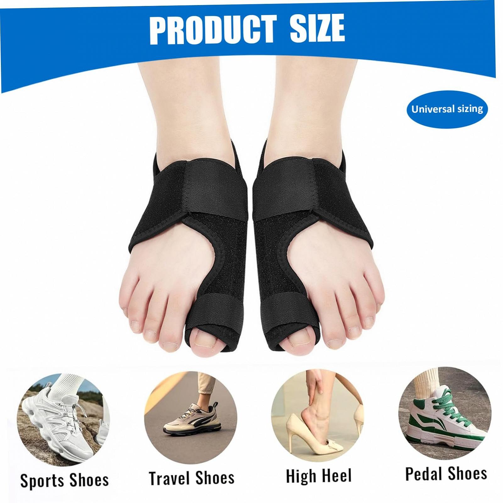 Корректор большого пальца стопы 1 пара для мужчин и женщин, регулируемый удобный для левой и правой ноги, облегчение боли Hallux Valgus, фото №4