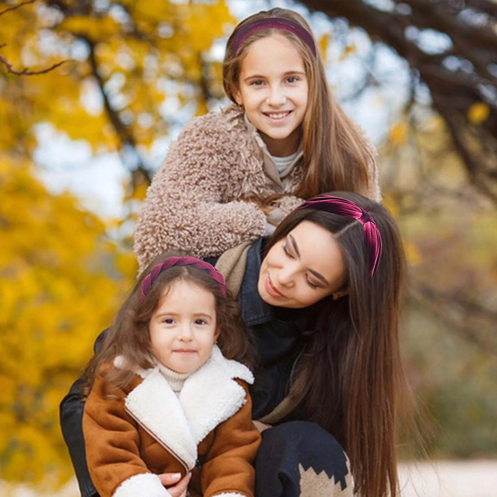 Обруч бархатный elthmpr Braided Красный Набор 3 шт, фото №5