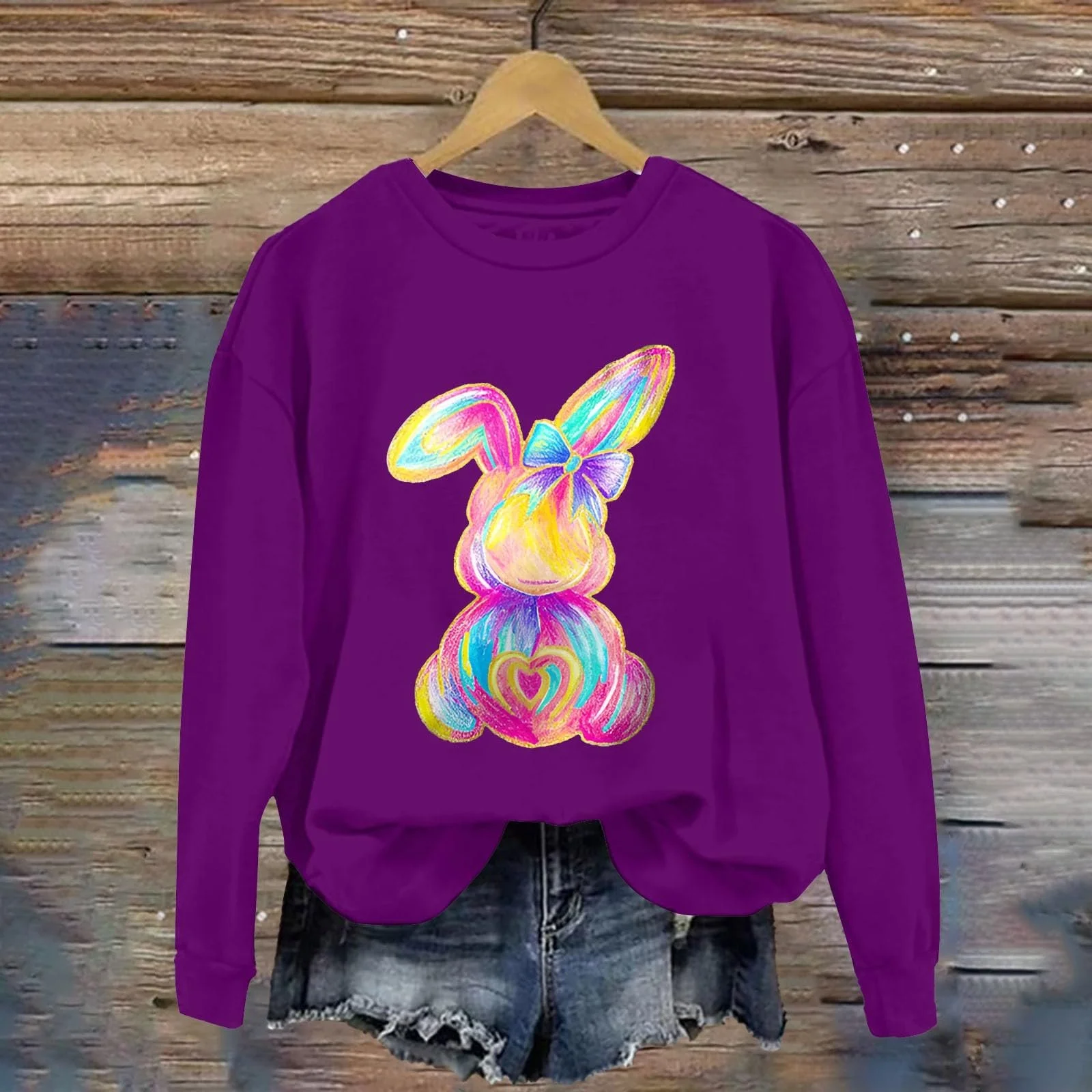 Женский свитшот HUIFUAO Пасхальный, Забавный Пасхальный Зайчик, Большого Размера, Джемпер с Длинными Рукавами, Пасхальные Футболки с Яйцами, фото №3 Женский свитшот HUIFUAO Пасхальный, Забавный Пасхальный Зайчик, Большого Размера, Джемпер с Длинными Рукавами, Пасхальные Футболки с Яйцами, фото №3