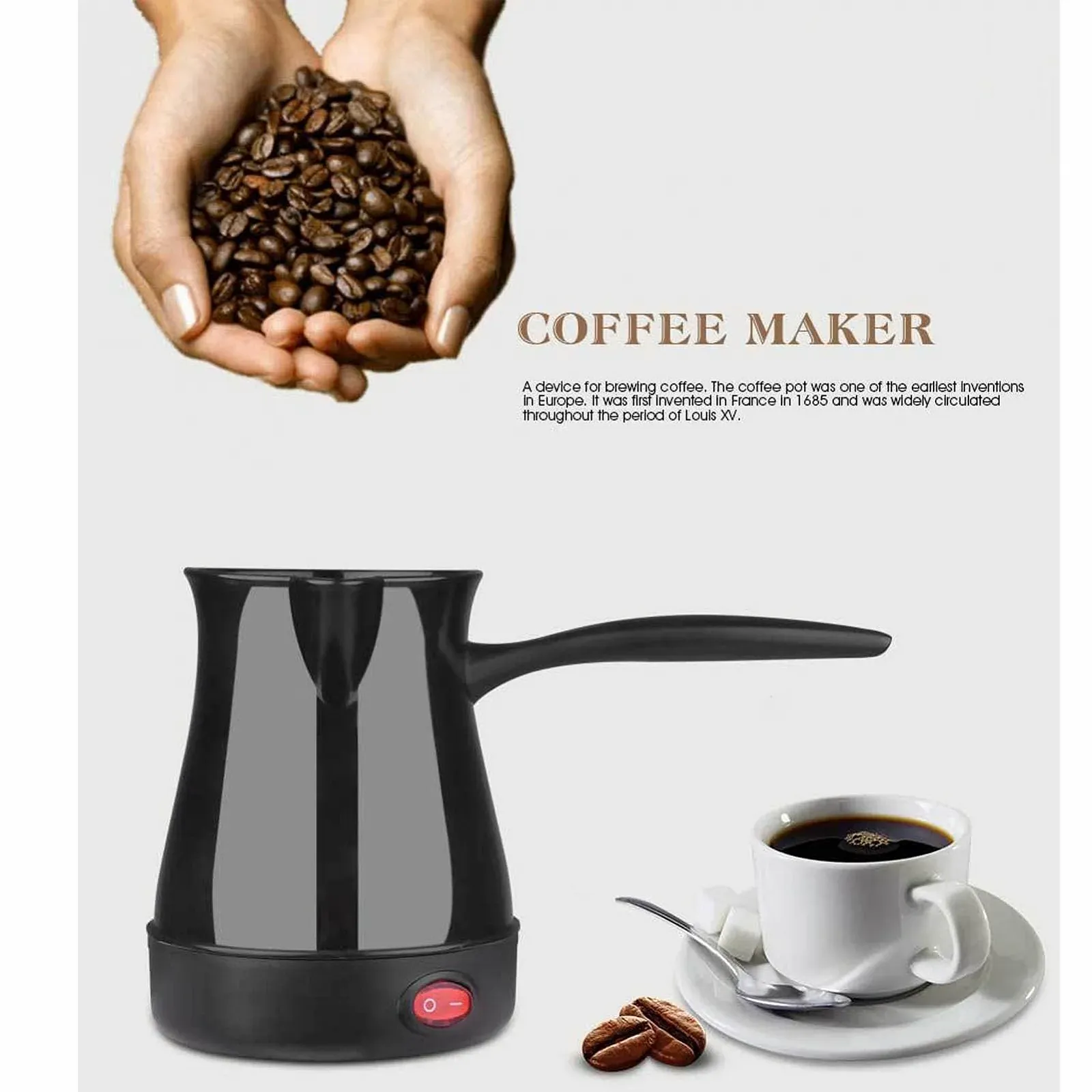 Электрическая турка Bewinner 300 ml Stainless Steel, фото №2