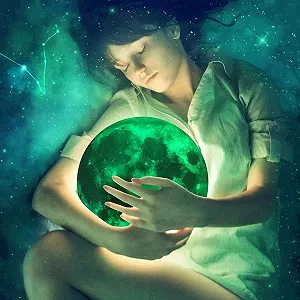 Наклейка на стіну WandSticker4U Світний місяць 30 x 30 см самоклейна флуоресцентна Сіро-блакитний/Зелений synthetic.ua - Фото 1