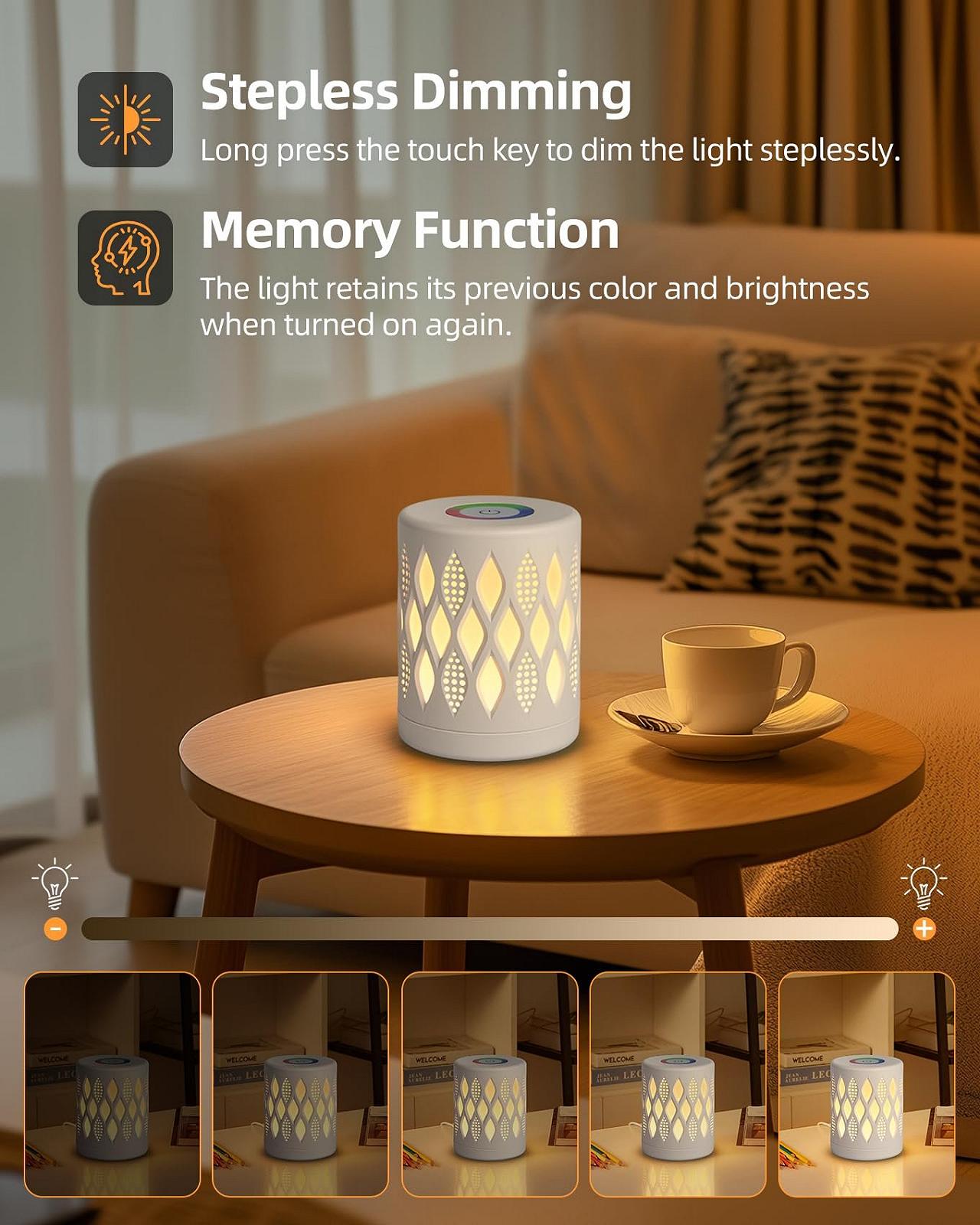 Настільна лампа Aigostar LED сенсорна 256 RGB кольорів Warm White бездротова USB акумуляторна, фото №4