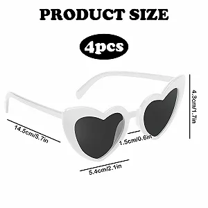 Солнцезащитные очки Сердце LIURFLNC Черная линза Серая линза (Белый) synthetic.ua - Фото 1