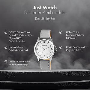 Женские часы Just Watch Branda JW10178 Ремешок кожаный Застежка Аналоговый Кварцевый synthetic.ua - Фото 1