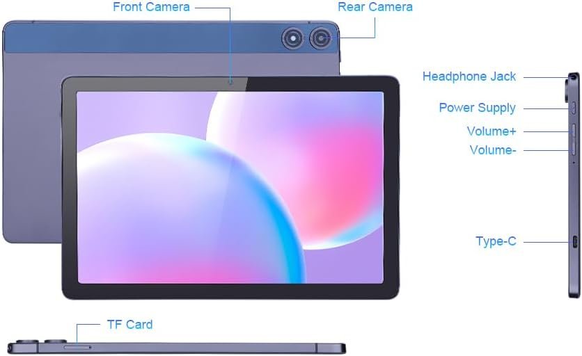  Планшет 10.1" Full HD Cidea P1200 4/128Gb 8 ядра Android 12 6000 mAh Чорно-сірий, фото №6