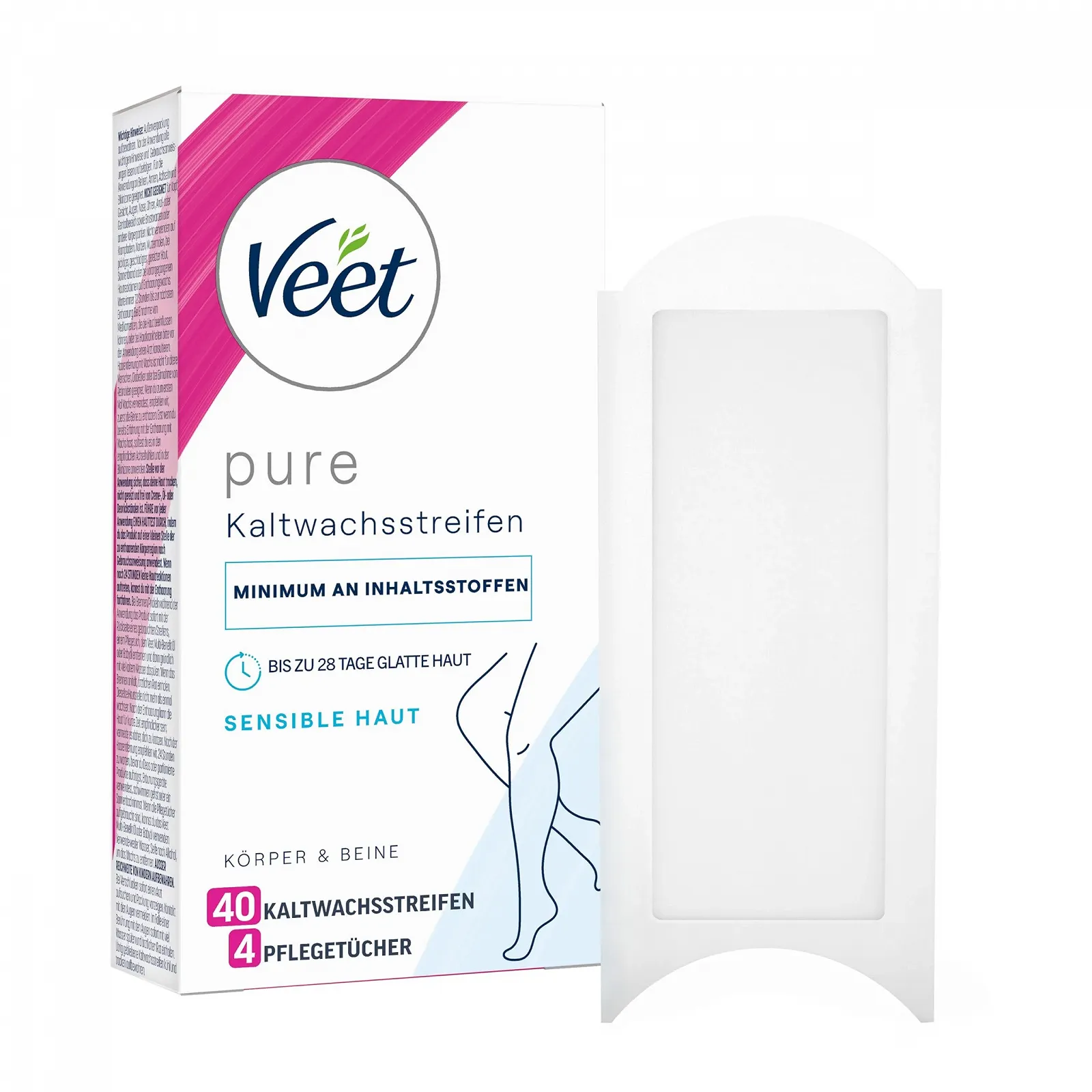 Воскові смужки Veet Pure Cold Wax Strips Easy-Gelwax Technology 40 шт., фото №1