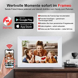 Цифровая фоторамка Frameo 10.1 дюйма HD IPS Touchscreen WiFi 32 GB Белая synthetic.ua - Фото 1