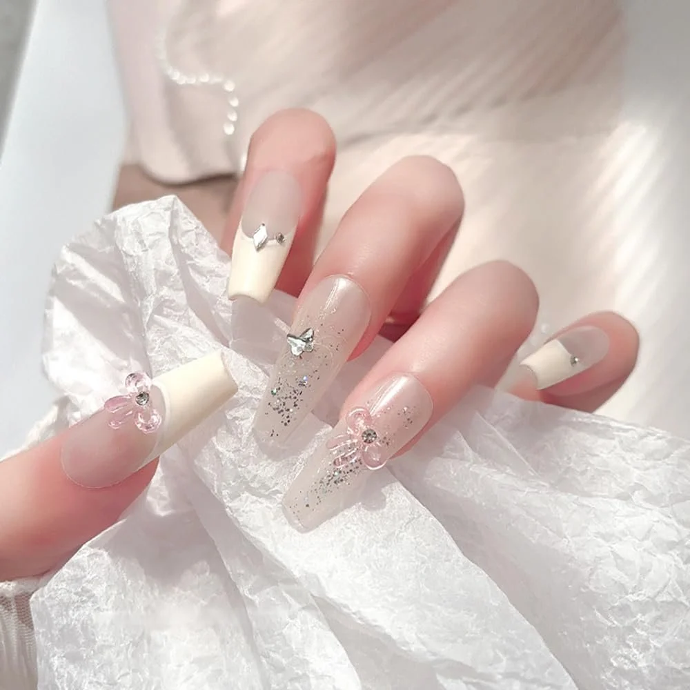 Прикраса для нігтів Бантики з напівпрозорого кришталю, фото №8