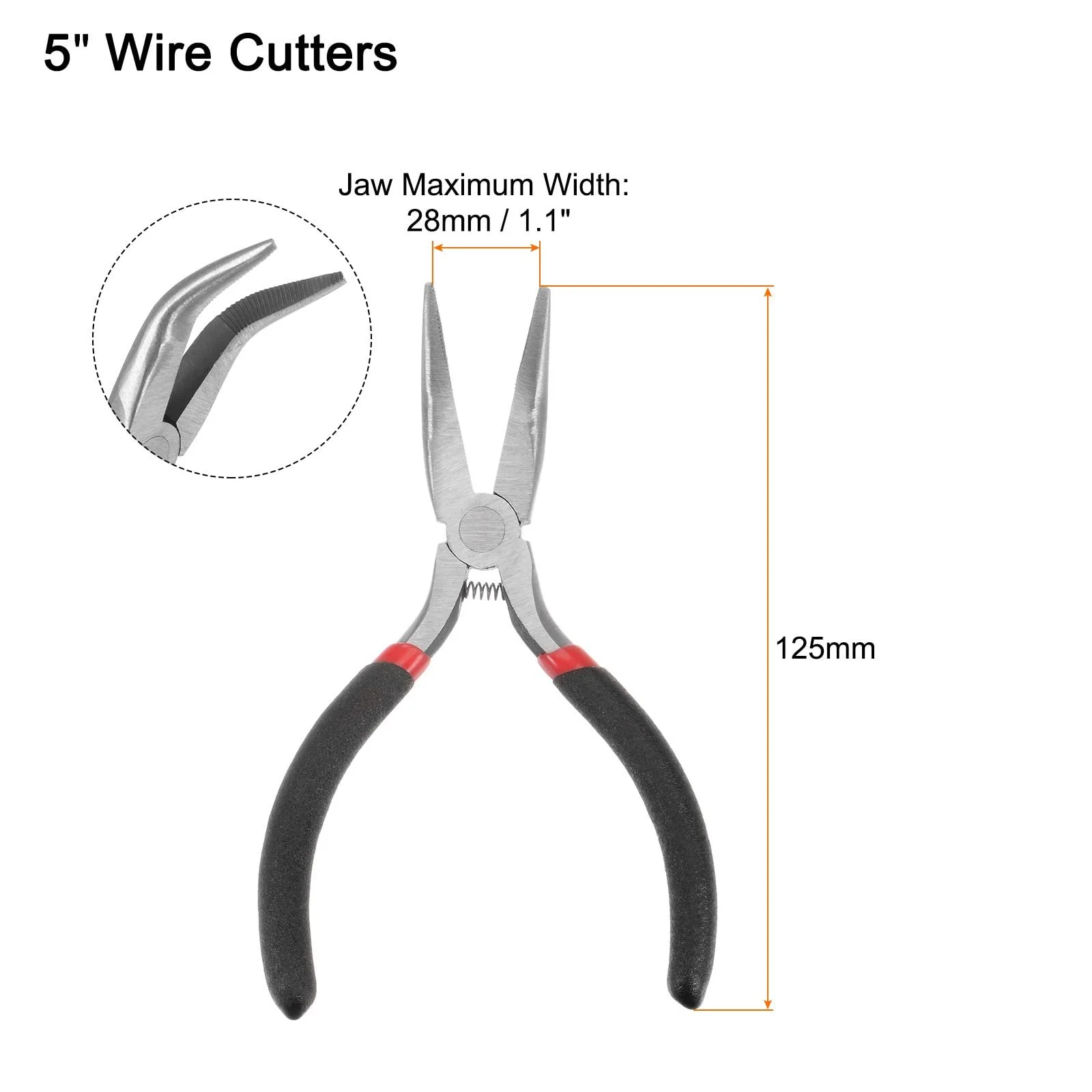 Мини плоскогубцы изогнутые sourcing map 5 дюймов зубчатые изогнутые прецизионные плоскогубцы с черной пластиковой ручкой, фото №2 Мини плоскогубцы изогнутые sourcing map 5 дюймов зубчатые изогнутые прецизионные плоскогубцы с черной пластиковой ручкой, фото №2