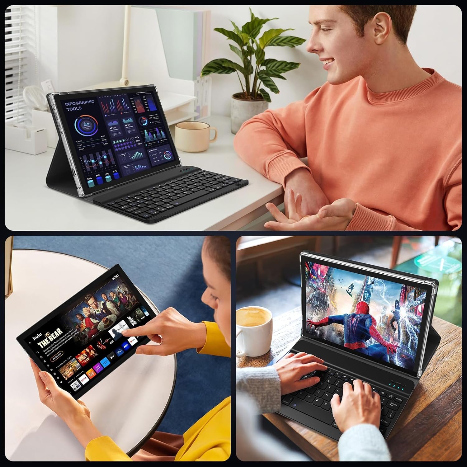 Планшет 10.1" ANTEMPER D113 4+4/128 ГБ 5G 1-SIM 8 ядер Android 14 7000 mAh Черный, фото №9 Планшет 10.1" ANTEMPER D113 4+4/128 ГБ 5G 1-SIM 8 ядер Android 14 7000 mAh Черный, фото №9