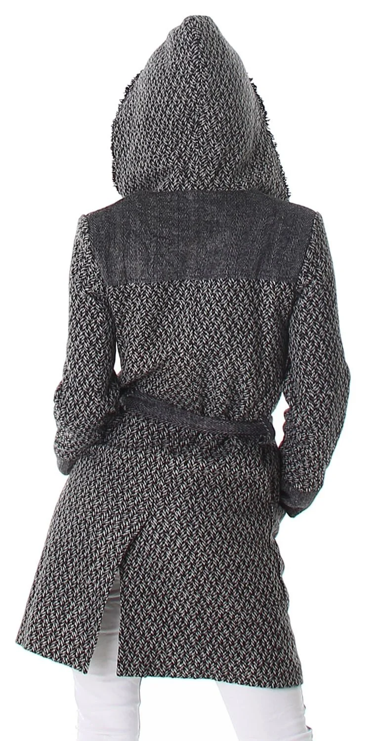 Короткое пальто Voyelles с поясом и капюшоном, фото №4 Короткое пальто Voyelles с поясом и капюшоном, фото №4