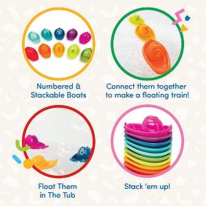 Игрушка для ванны Battat Цветные 10 челноков для купания synthetic.ua - Фото 1