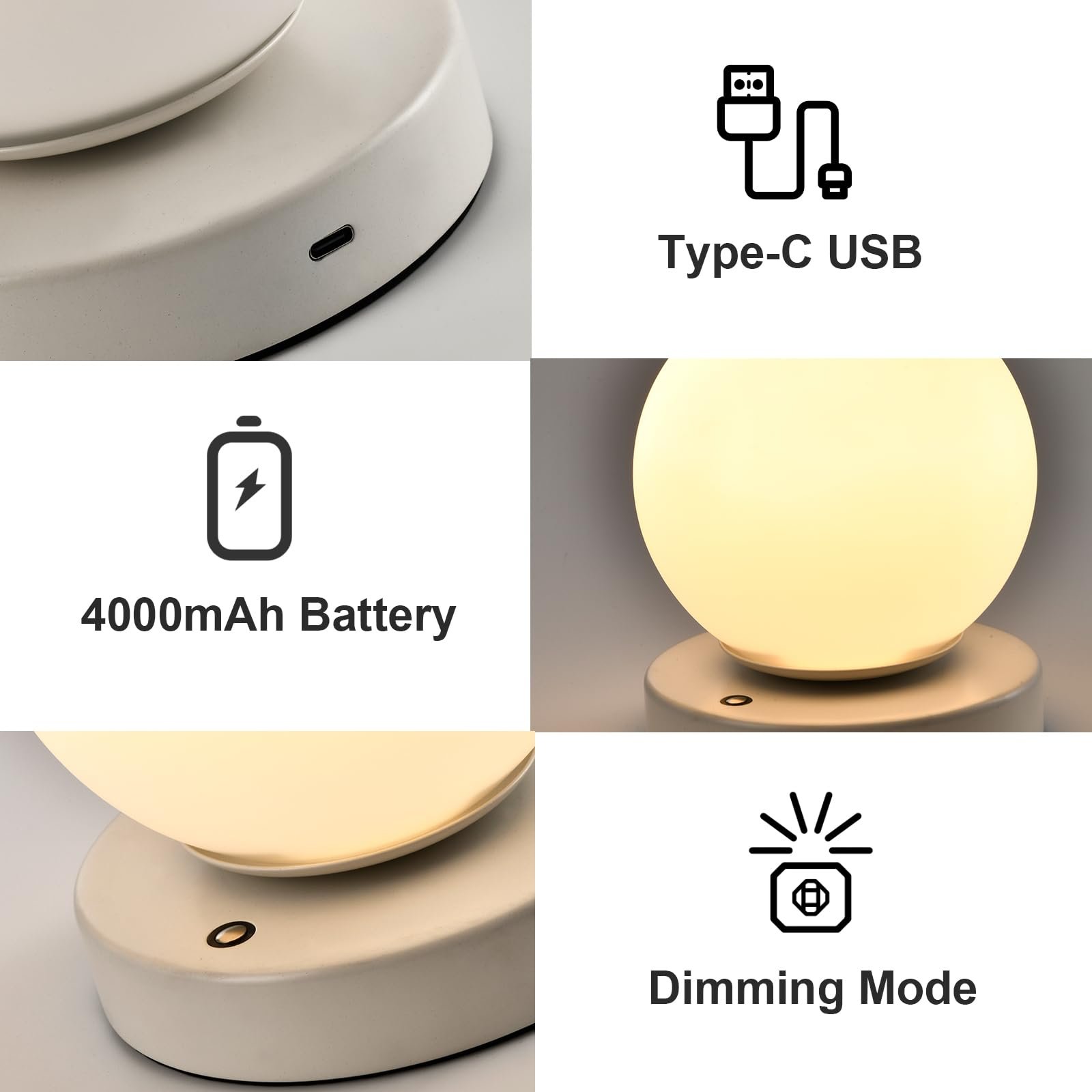 Настільна лампа LQWELL KT11328 3 рівні USB Glass White, фото №5