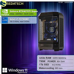 ПК Sedatech Pro Gaming Water Cooling Intel i7-13700KF RTX4070Ti Super 32GB DDR5 1TB SSD M.2 Windows 11 synthetic.ua - Фото 1