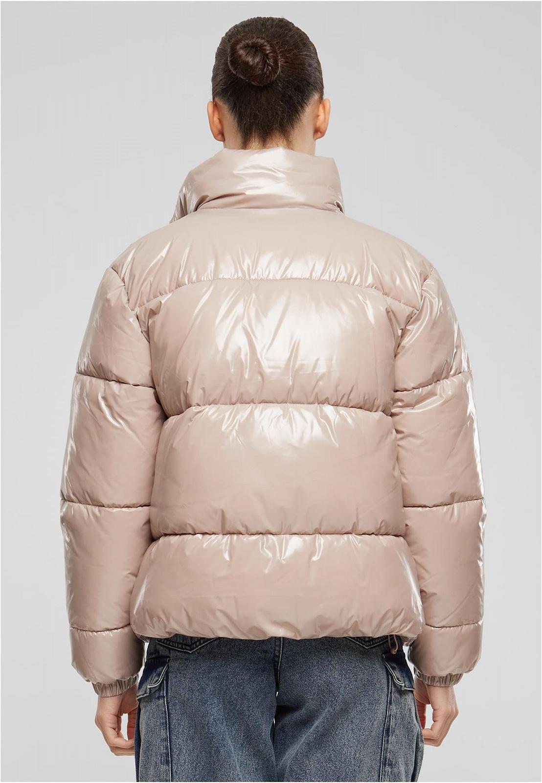Зимняя куртка Urban Classics Ladies Recycled Short Shiny Puffer Jacket, пуховая куртка для женщин, свободный крой, фото №8