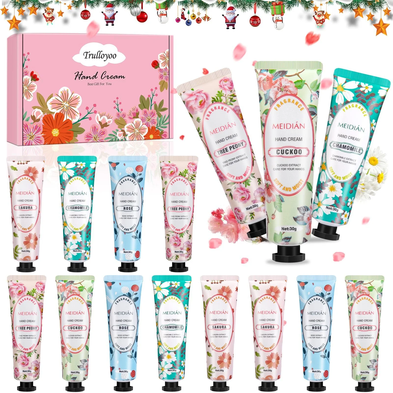 Набір кремів для рук 15 шт, Зволожуючий крем-лосьйон для сухих потрісканих рук, Міні-крем для рук з маслом ши, 15 х 30 мл, фото №1